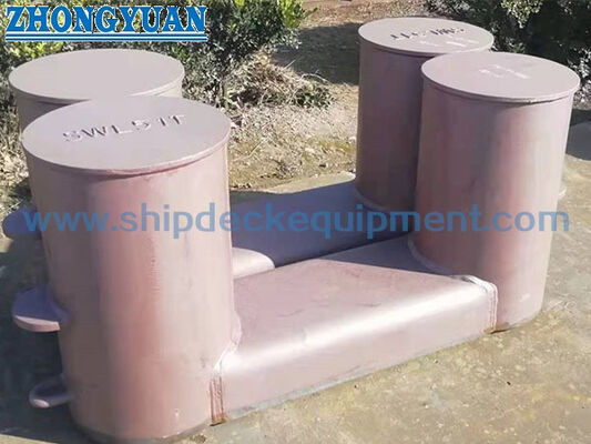 بویه فولادی جوشی دو شاخک با صفحه پایه فشرده | نوع A ISO 13795 برای مهار و یدککشی کشتی